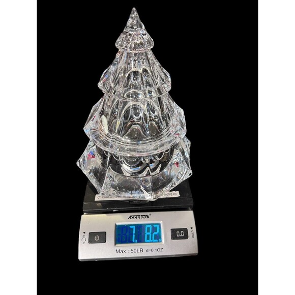 Royal Limited Crystal Clear Christmas Tree Covered Dish 24% Leaded 1999 RARE - Picture 7 of 12